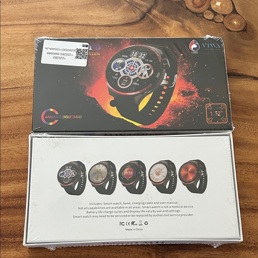 Smart Watch with band, charging cable and user manual
